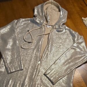 Silver Hooded Women's Sweater